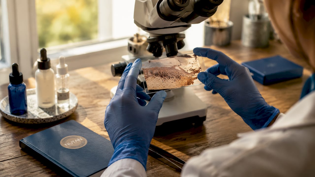 Close-up melanocytes skin biology sample