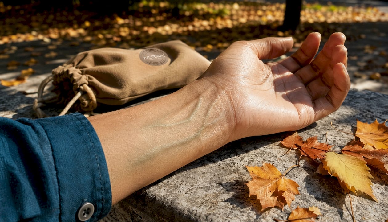 Close-up of wrist showing veins for undertone test
