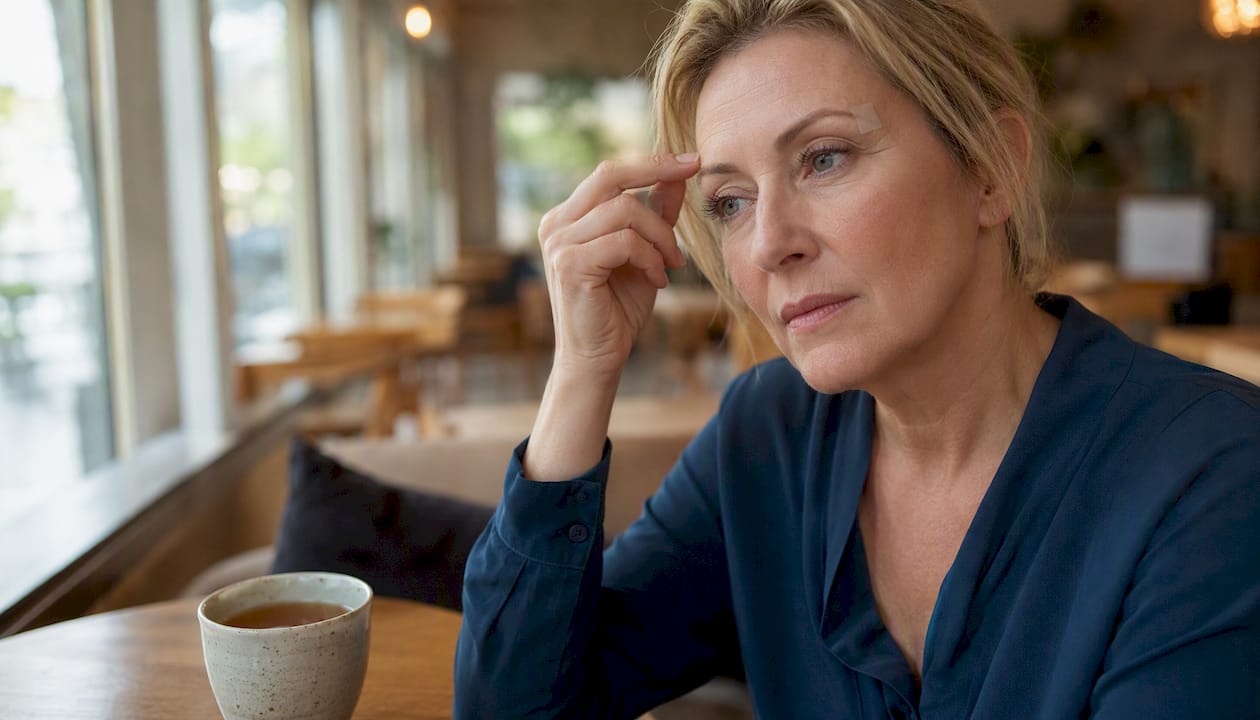 Woman consulting about non surgical eye lift