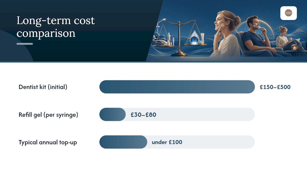 Whitening kit and maintenance cost comparison