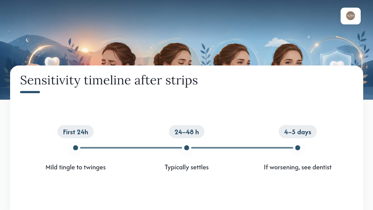 How long does sensitivity from whitening strips last? — overview diagram