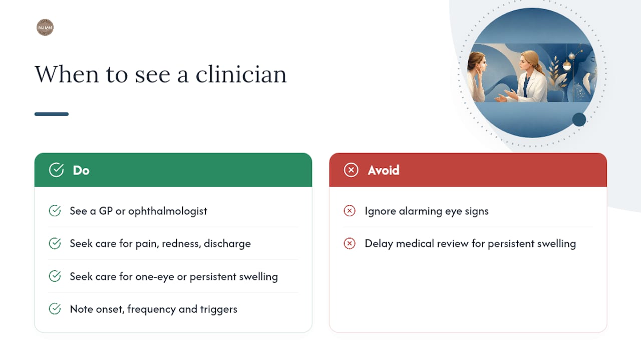 When morning puffiness is a sign to see a clinician — overview diagram