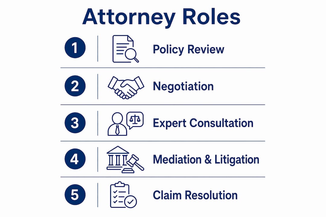 Infographic outlining attorney roles in insurance disputes