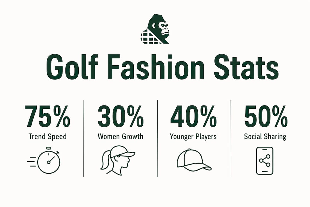 Infographic showing golf fashion social media impact statistics