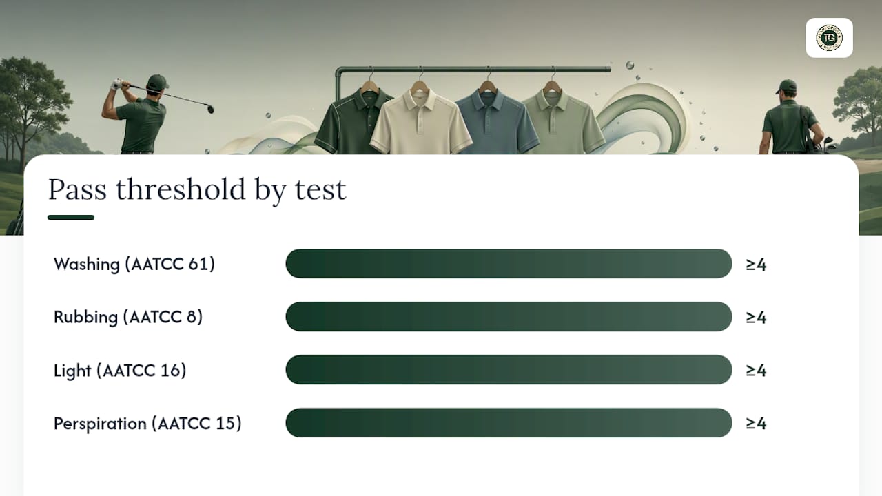 How do labs test colourfastness, and what do scores mean? — overview diagram