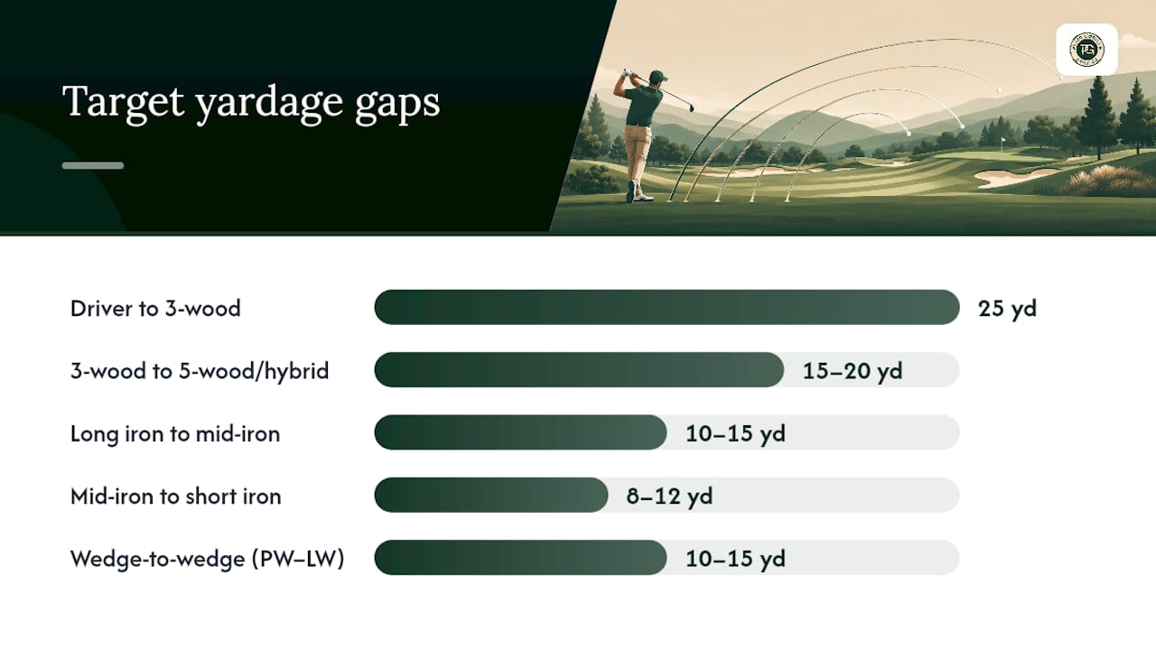 Diagram of ideal golf club carry distance gaps