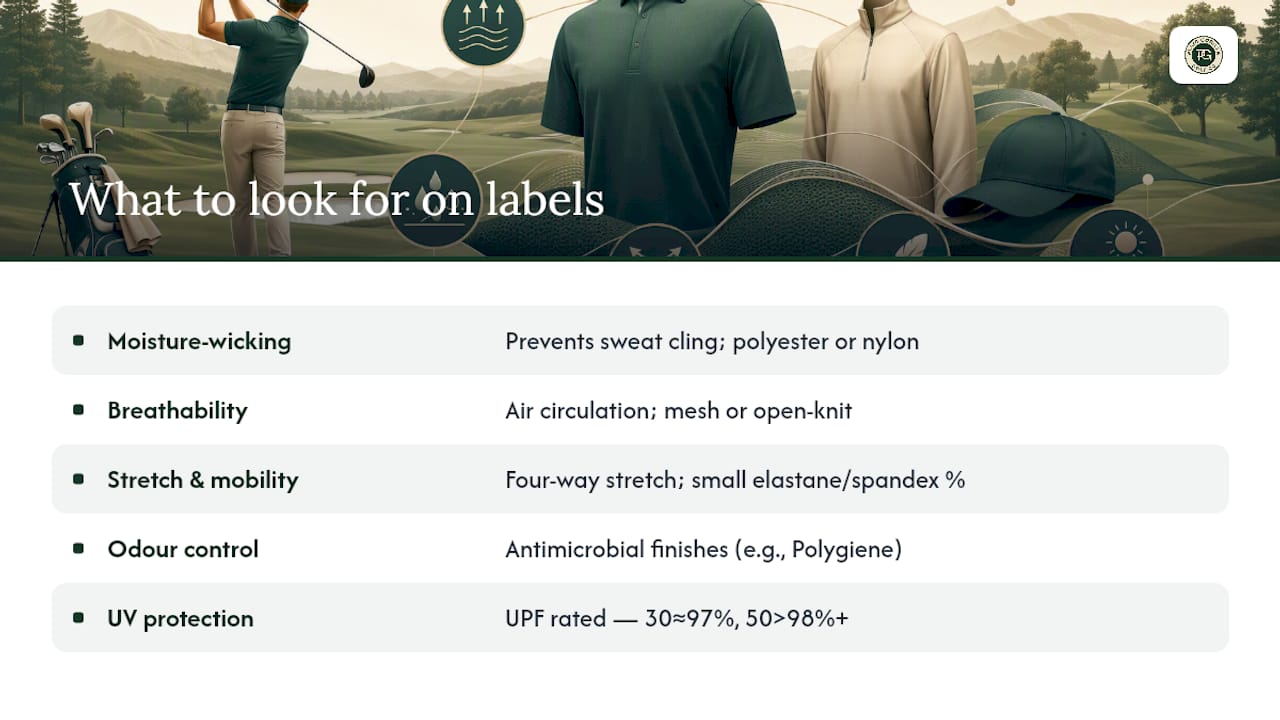 What does performance apparel mean for each feature you'll see on a label? — overview diagram