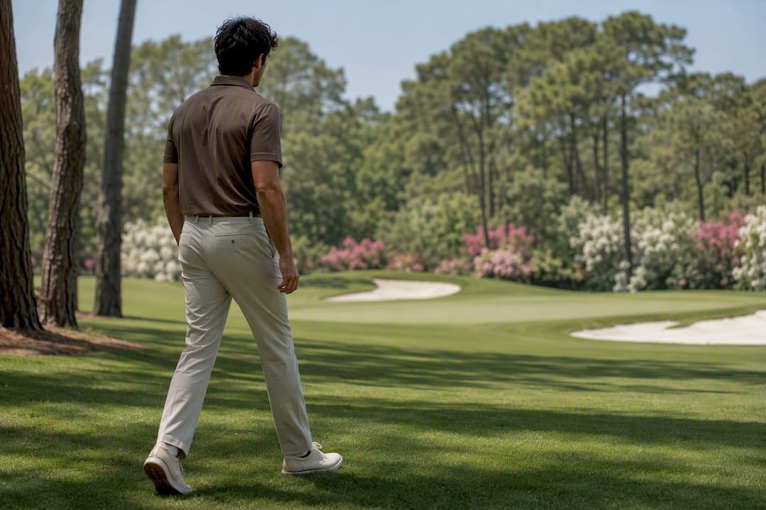 Natural fabric golf clothes outdoors