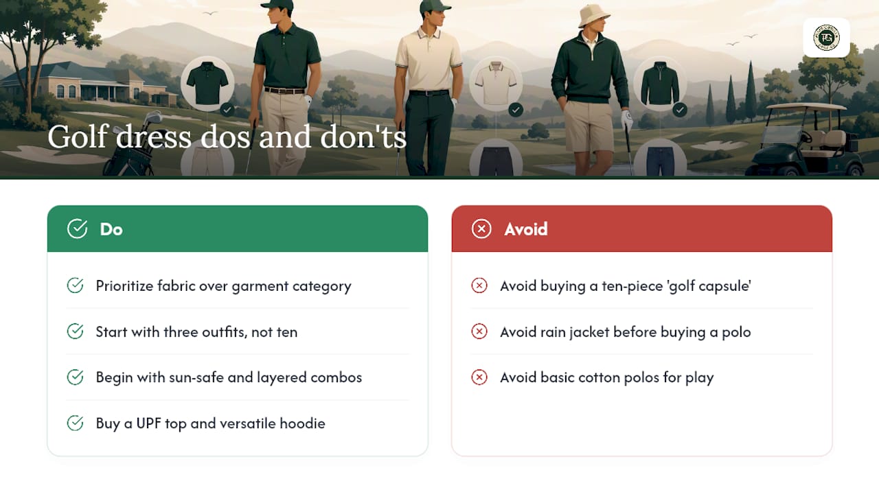 What recreational golfers get wrong about dressing for the course — overview diagram