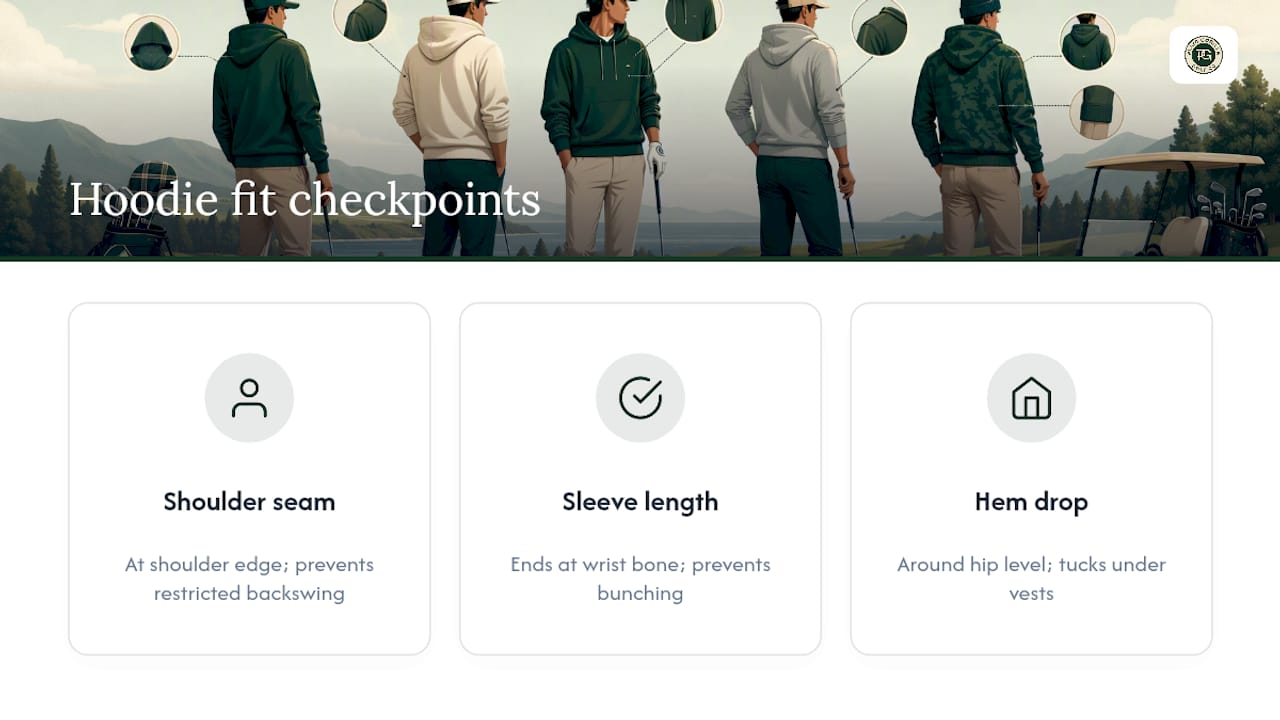 Three hoodie fit checkpoints for golf swings