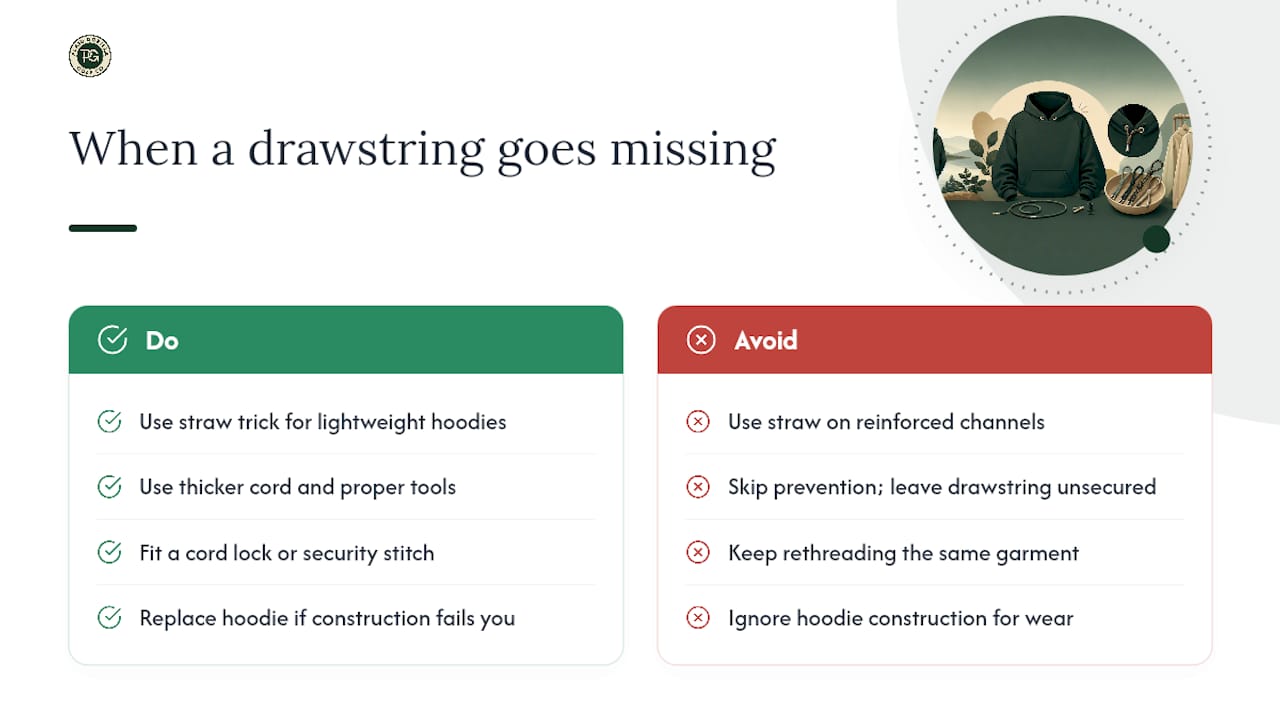 What actually matters when your drawstring goes missing — overview diagram
