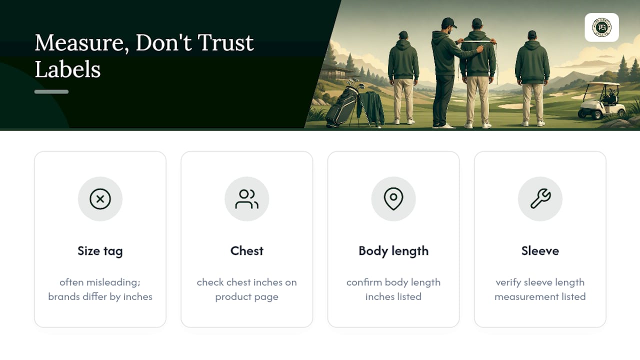 Chest length and sleeve measurement guide
