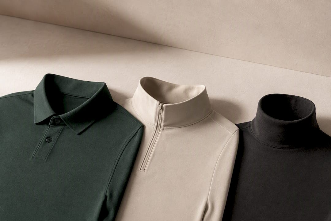 Illustration comparing golf collar styles