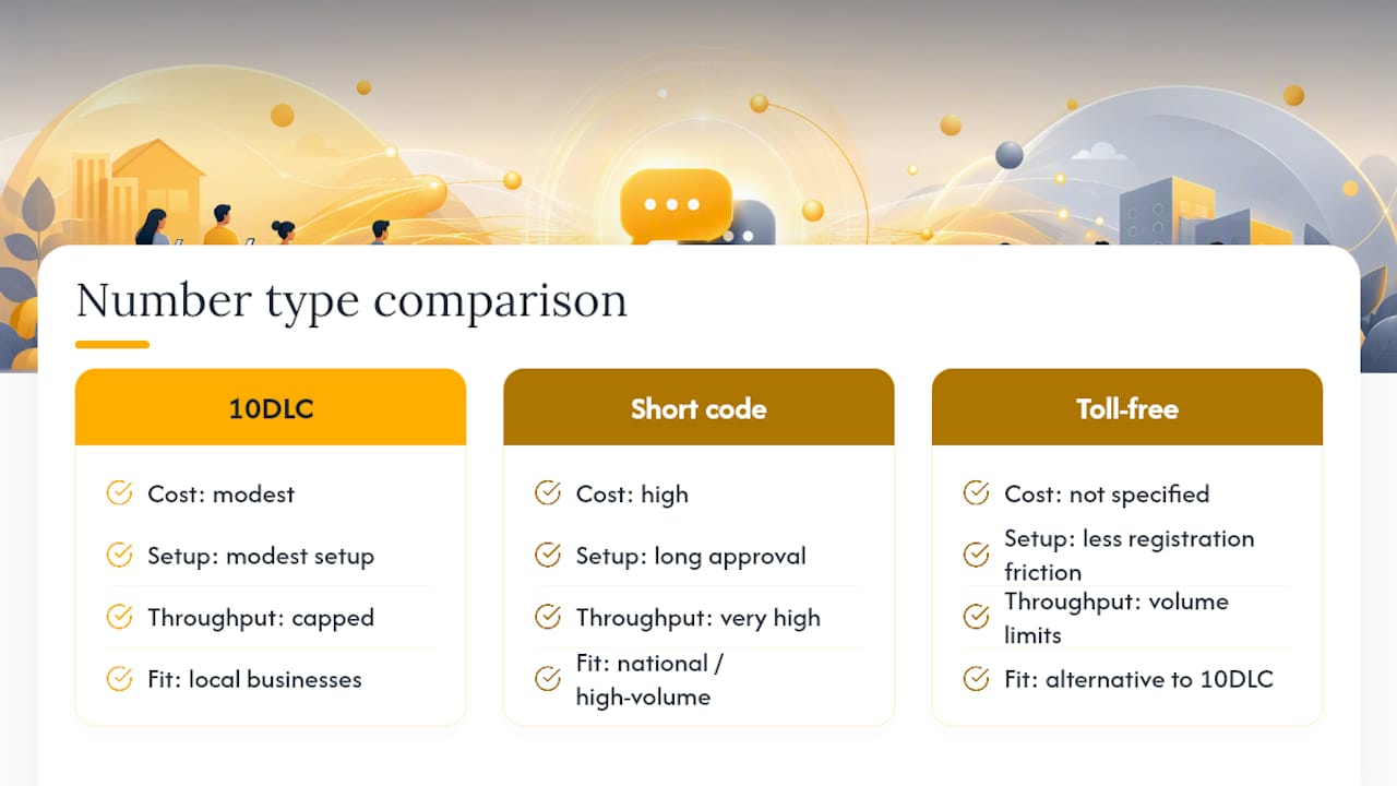 Comparison of business texting number types
