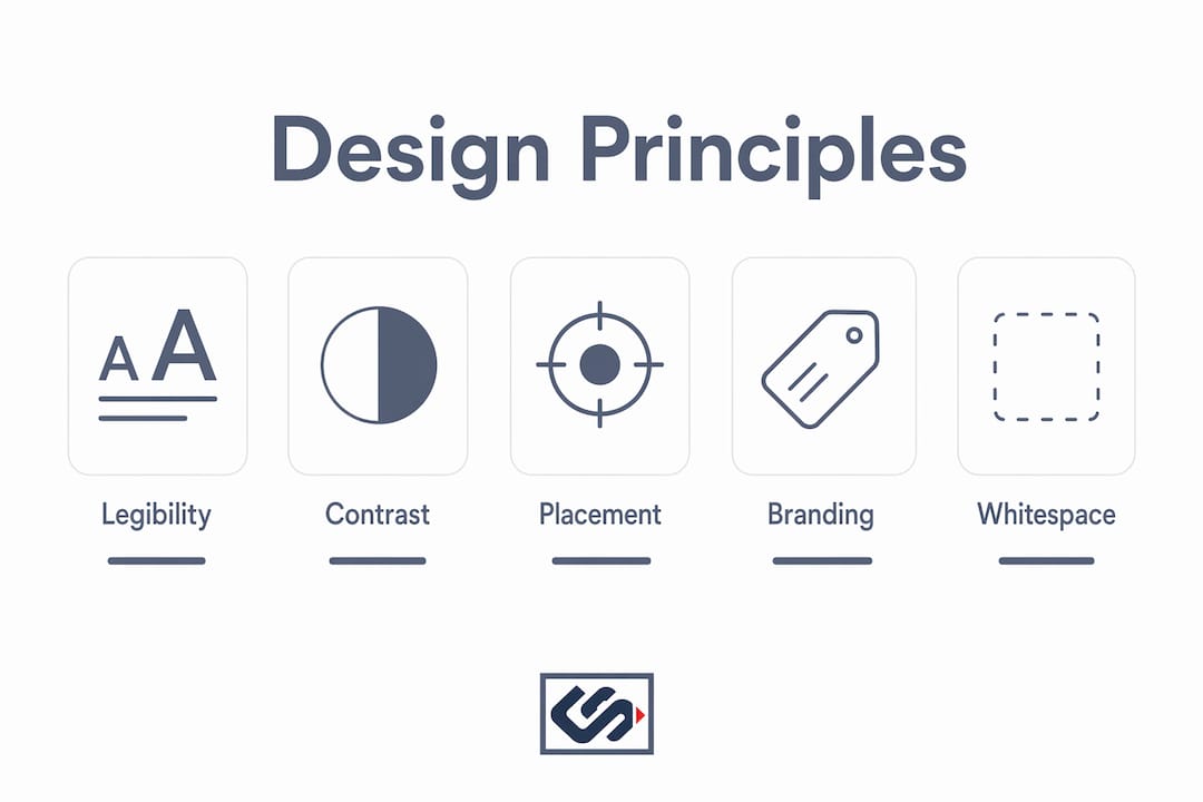 Infographic of custom sign design principles pyramid