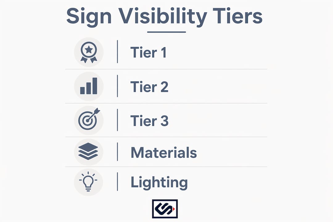 Infographic illustrating restaurant sign design tiers