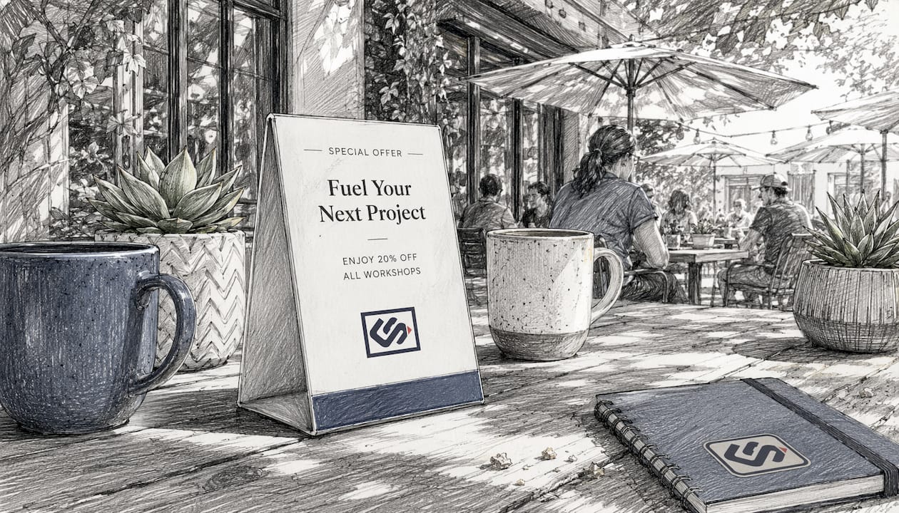 Table tent marketing display in cafe