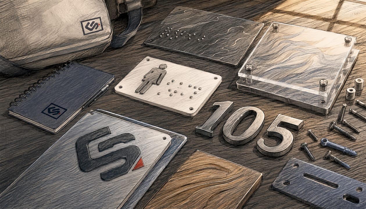 Custom storefront sign materials and hardware