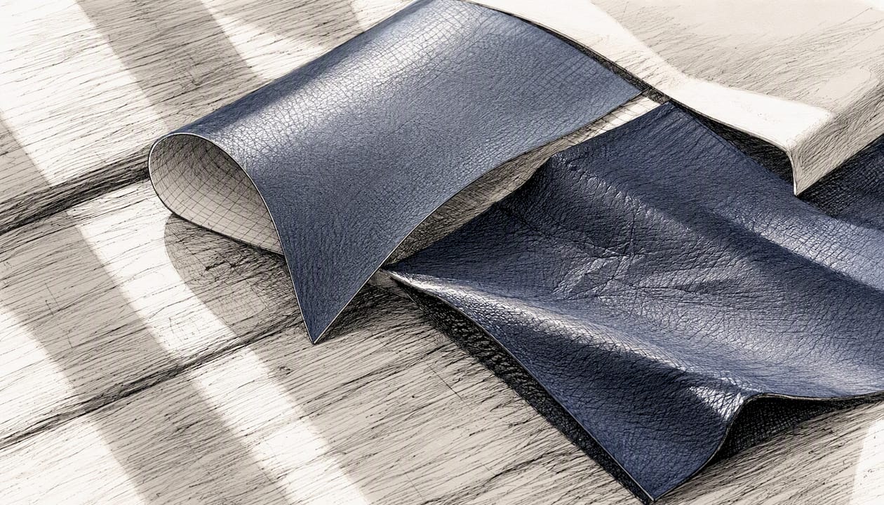 Close-up of cast and calendered vinyl wrap samples