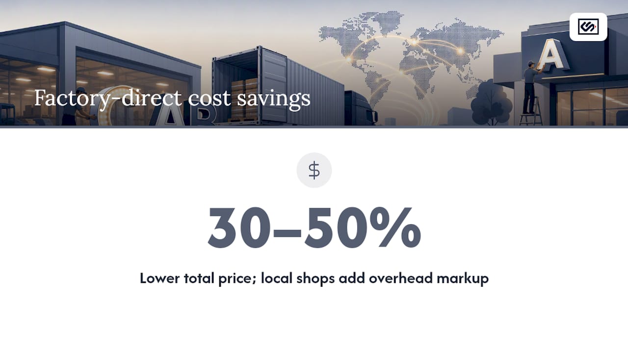 Cost comparison chart factory-direct vs local shop