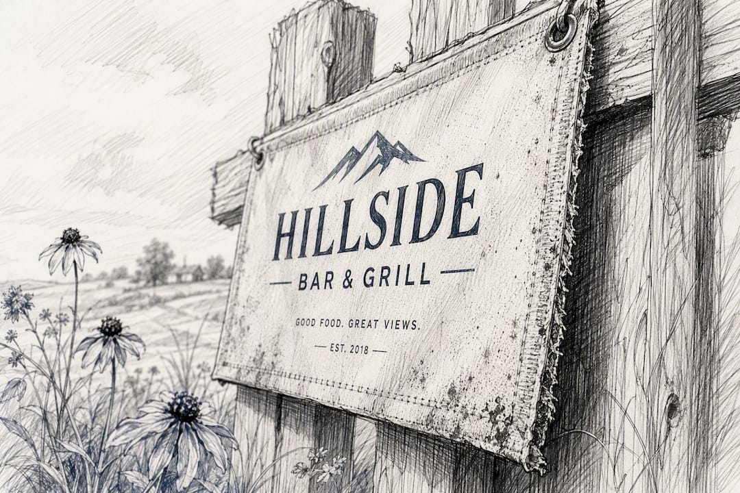 Close-up of durable outdoor bar sign material