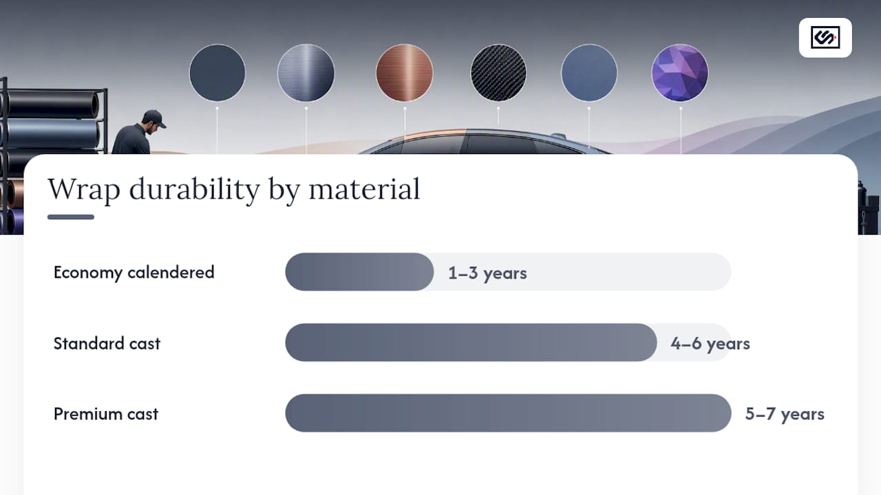 Comparison diagram of wrap material costs and warranties