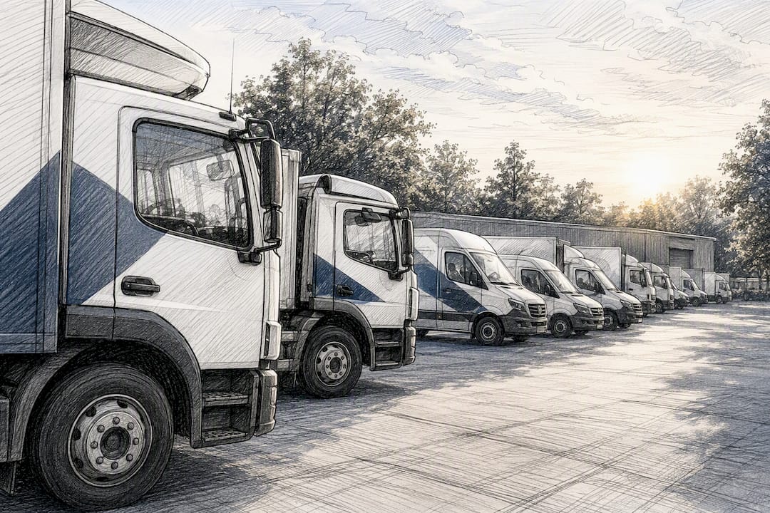 Multiple commercial vehicles prepared for wrap rollout