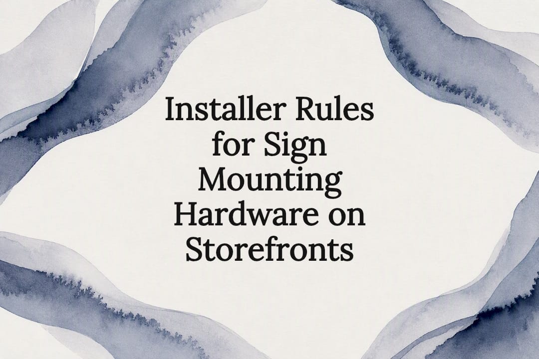 Decorative storefront hardware title card