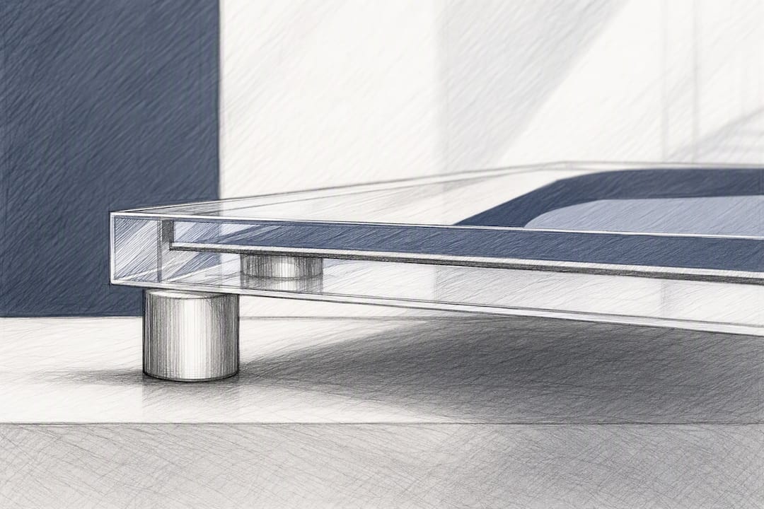 Acrylic panel showing layered depth