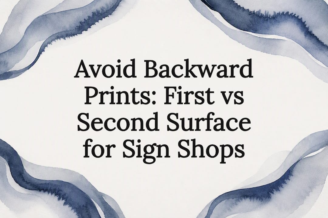 Avoid Backward Prints: First vs Second Surface for Sign Shops