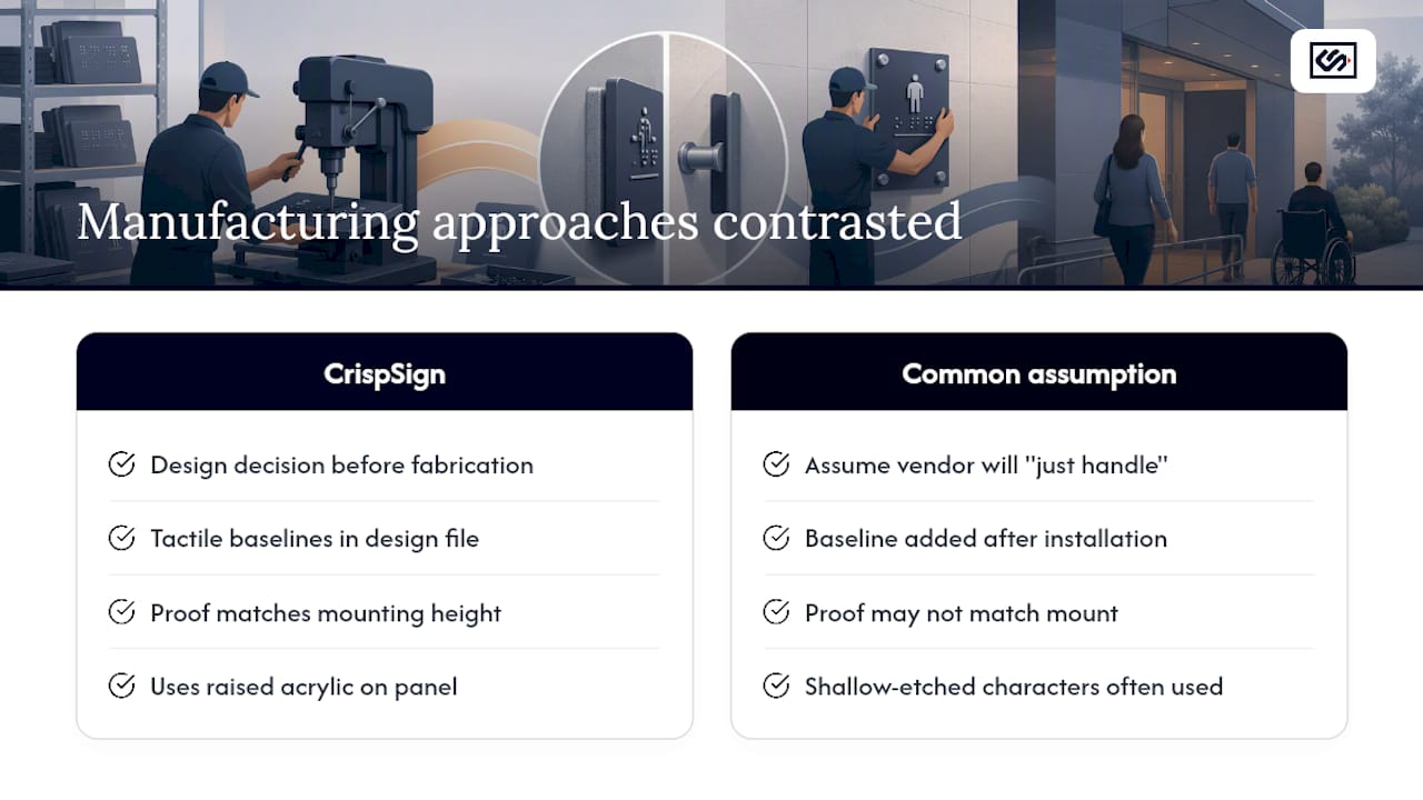 What CrispSign Sees on the Manufacturing Side — overview diagram