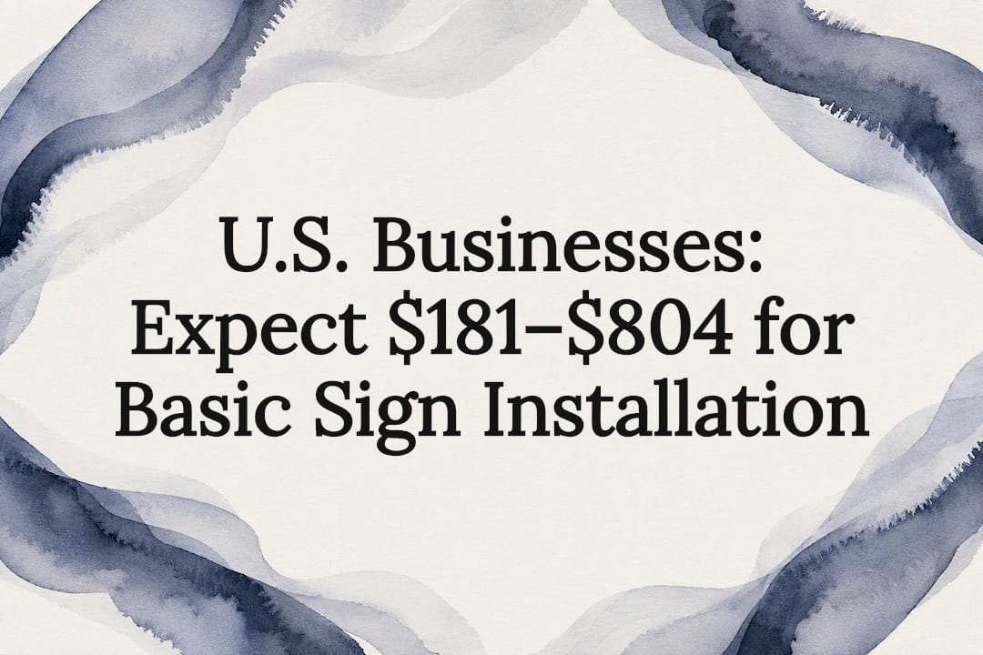 Decorative sign installation cost title card
