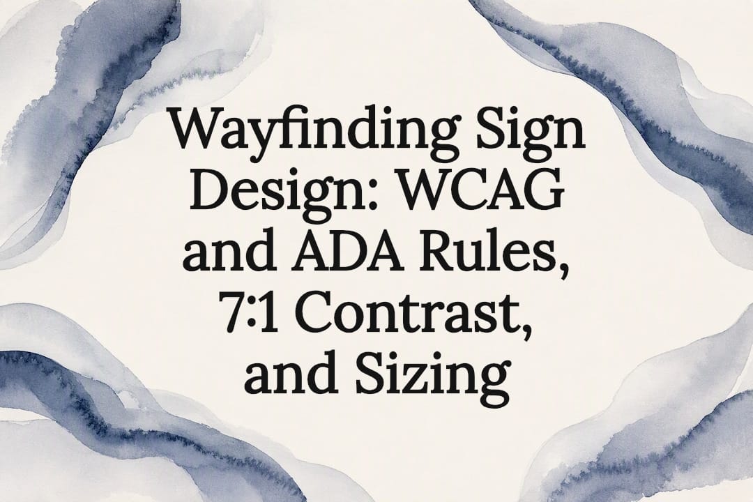 Decorative wayfinding design title card