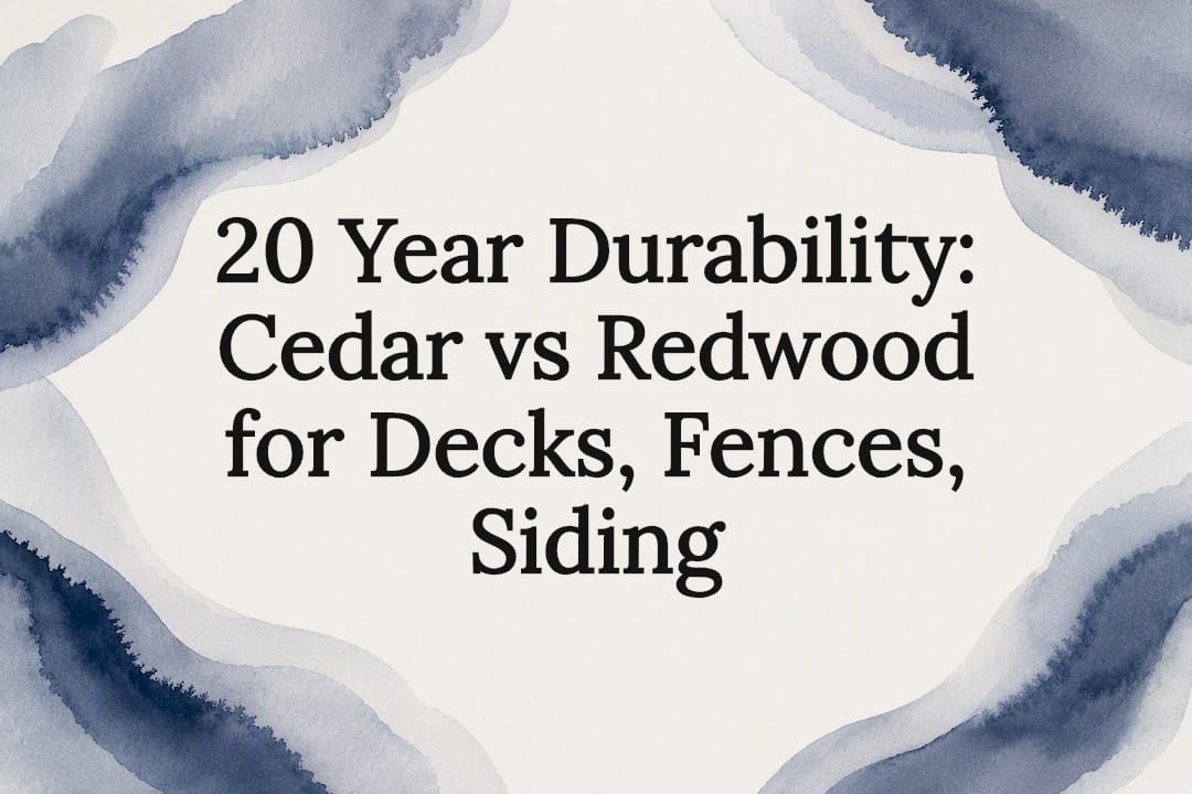 Decorative cedar and redwood title card