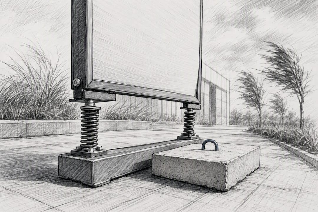 Spring-mounted frame with weighted base