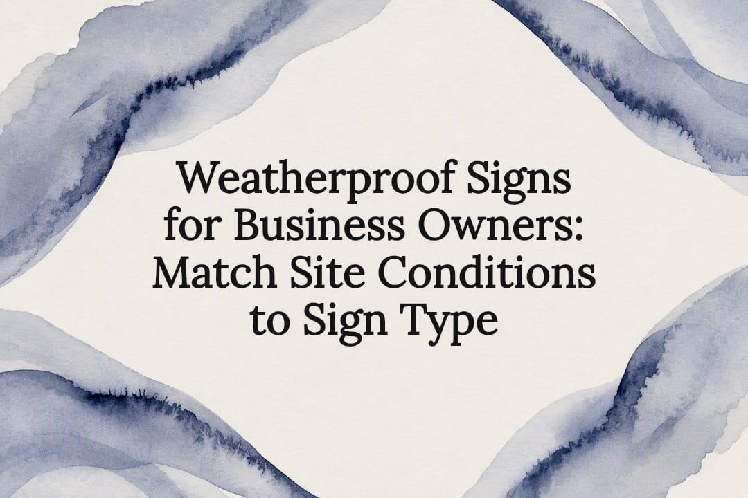 Decorative weatherproof signage title card