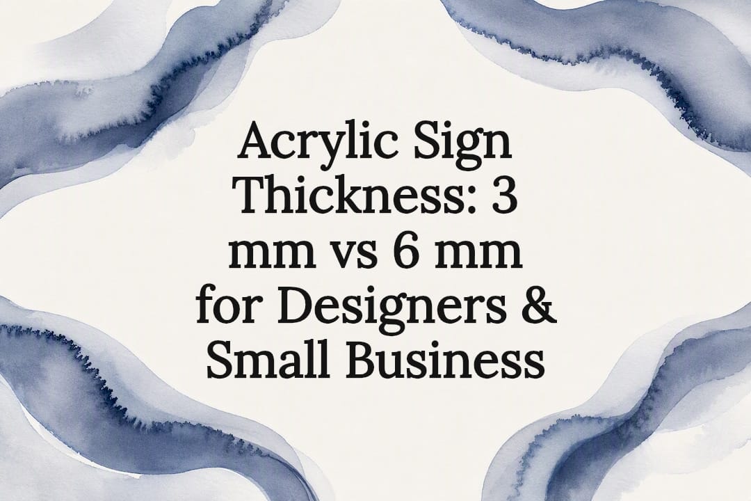 Acrylic Sign Thickness: 3 mm vs 6 mm for Designers & Small Business