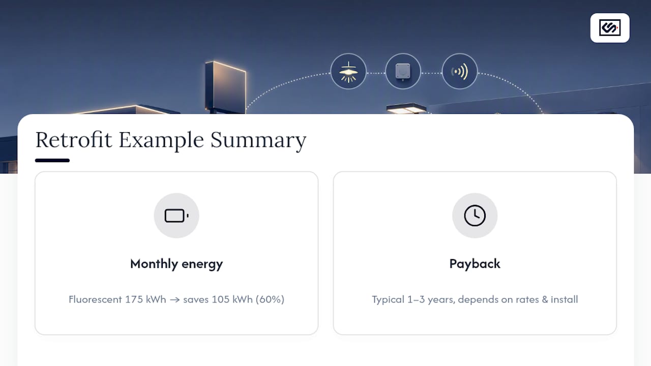 LED retrofit energy savings and payback comparison