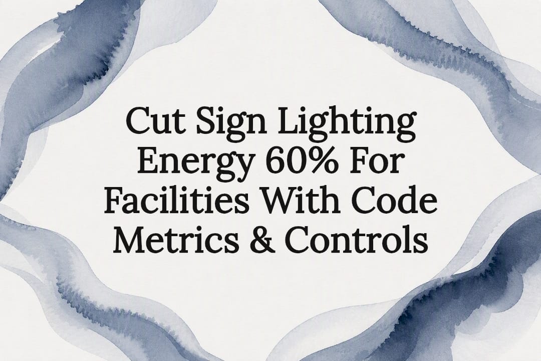 Cut Sign Lighting Energy 60% For Facilities With Code Metrics & Controls