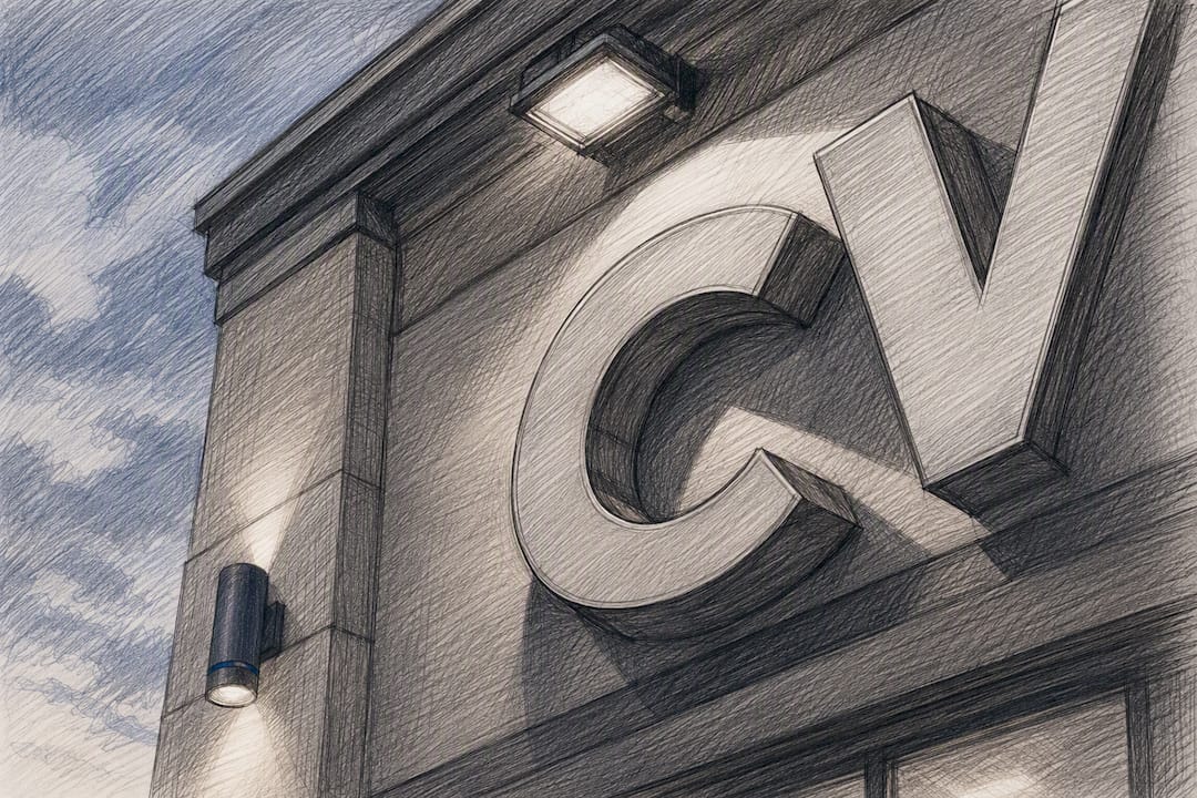 Cropped sign lettering under mixed lighting