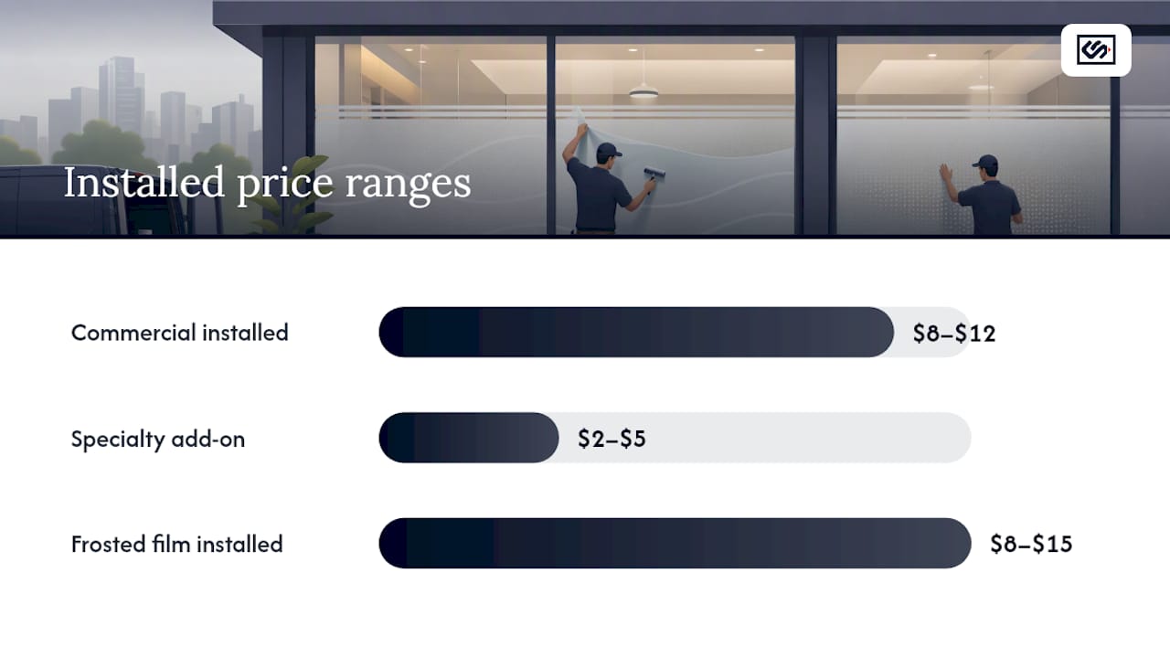 Frosted window film pricing ranges