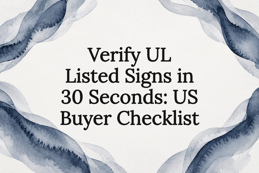 Verify UL Listed Signs in 30 Seconds: US Buyer Checklist