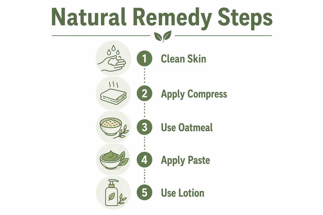 Infographic outlining natural urushiol reaction steps