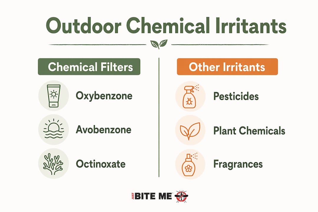 Infographic comparing types of outdoor chemical irritants