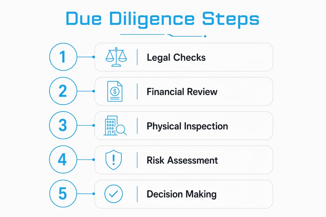 Infographic outlining key due diligence steps