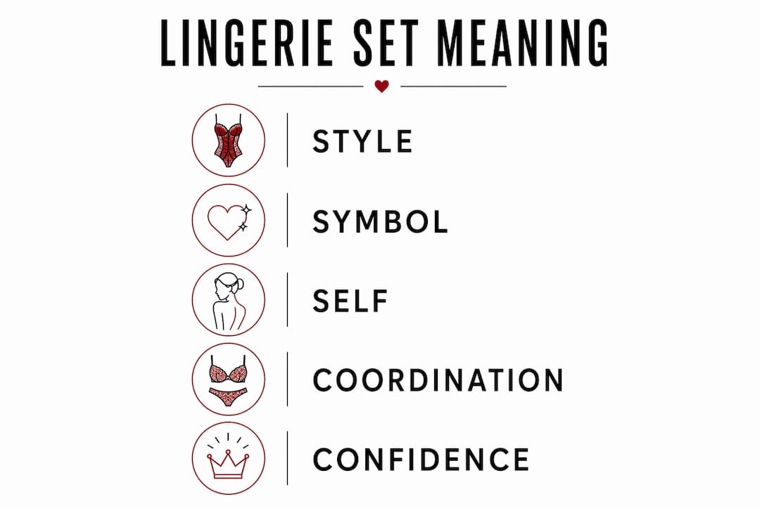 Infographic illustrating lingerie set meanings and symbolism