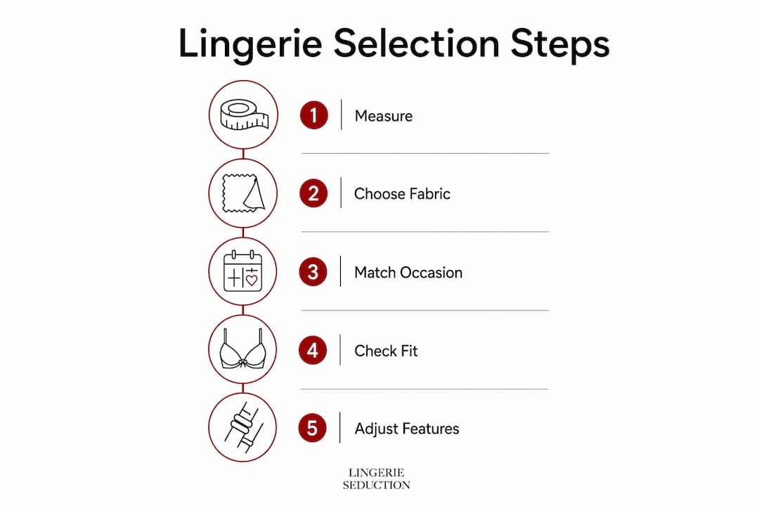 Infographic illustrating lingerie selection steps