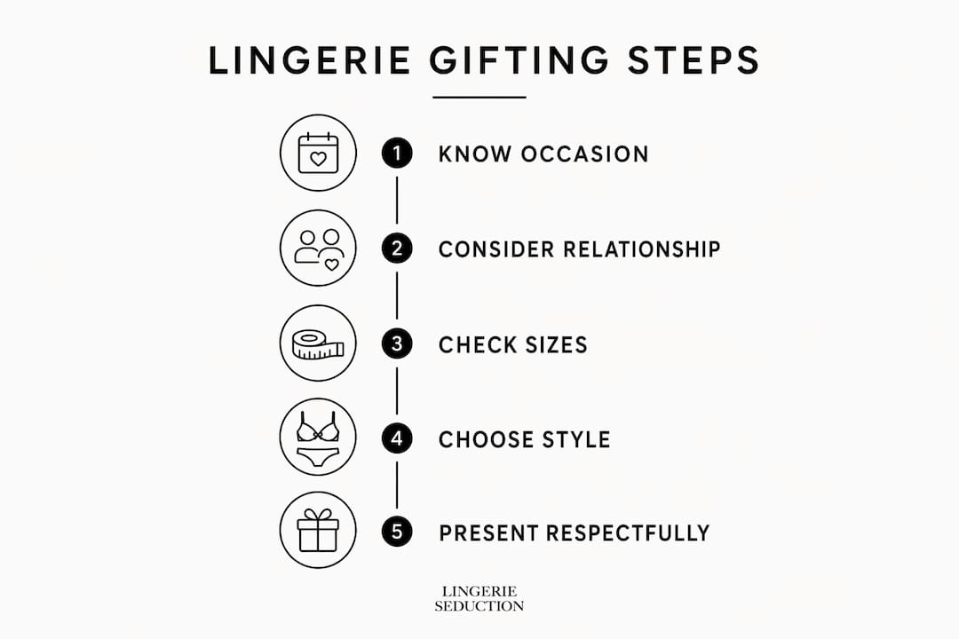 Infographic showing lingerie gifting steps