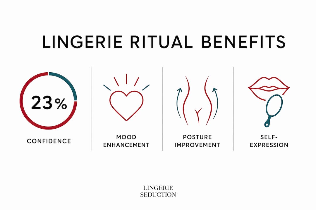 Infographic showing lingerie ritual benefits with key stats