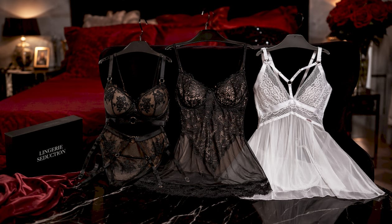 Luxury Black Sheer Lace Lingerie Set